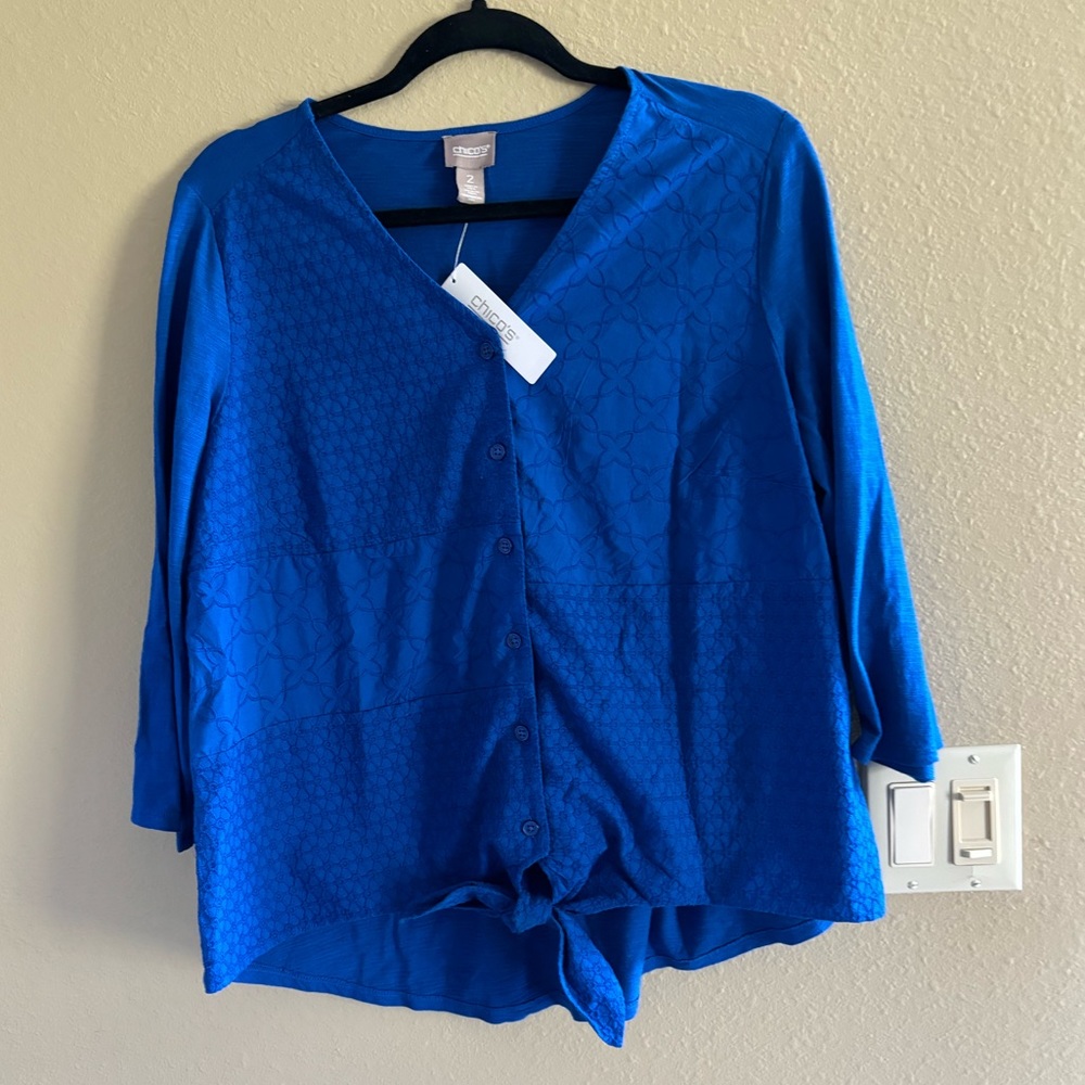 Chico’s blue blouse, NWT